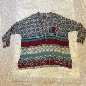 JOHNNY WAS Boho Tunic Top Blouse Oversized SMALL